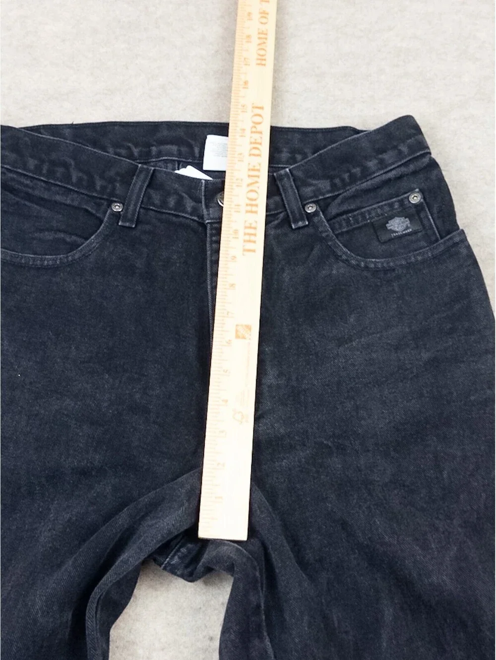 Vintage 2002 Harley Davidson Traditional Black Jeans 34x30 Faded Biker 99101N